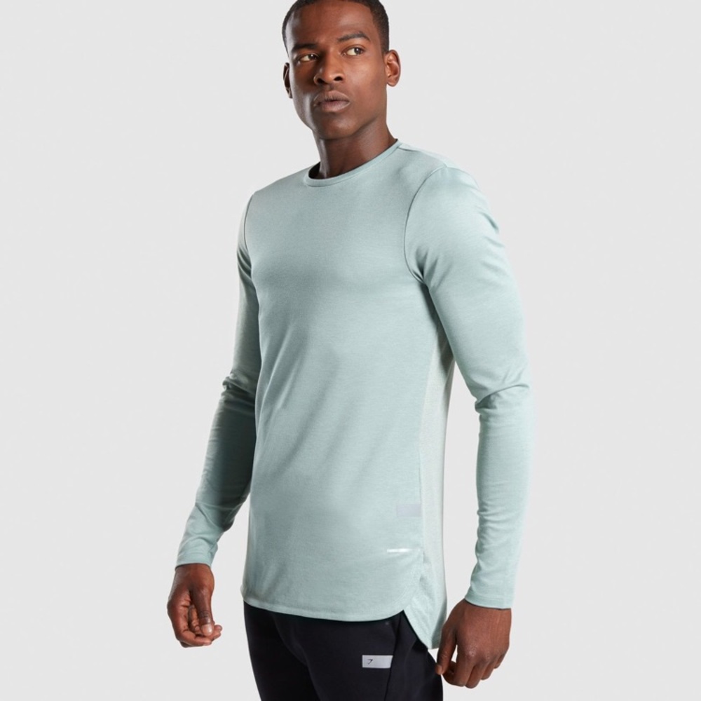 GRAY GYMSHARK BREATHE LONG SLEEVE T-SHIRT